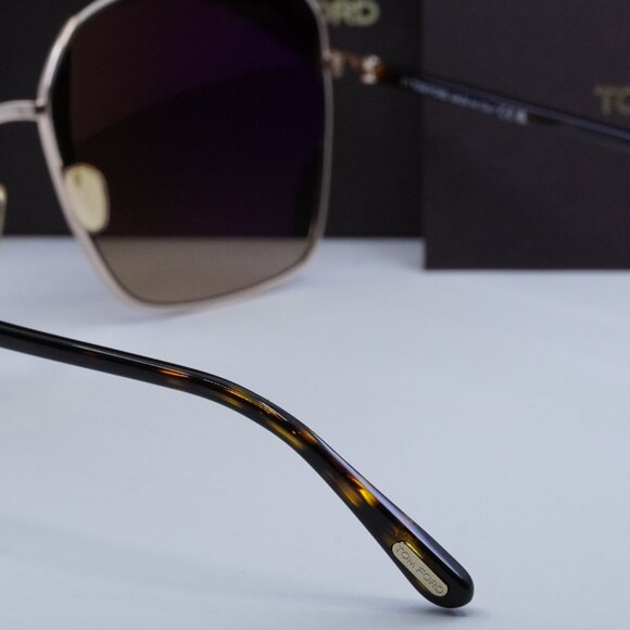 Tom Ford Claudia-02 FT0839 52F Square Sunglasses - Gold/Brown main image 6